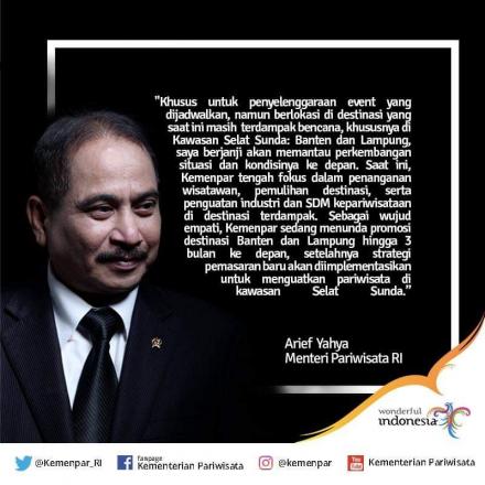 SAMBUT 20 JUTA KUNJUNGAN WISMAN, KEMENPAR PROMOSIKAN 100 CALENDAR OF EVENTS (CoE) WONDERFUL 2019