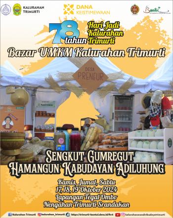 BAZAR UMKM KALURAHAN TRIMURTI DI HUT KALURAHAN TRIMURTI KE 78